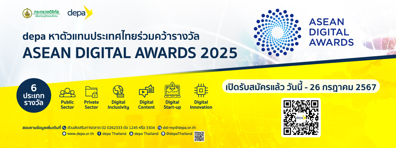 ประชาสัมพันธ์การส่งผลงานเข้าประกวดในโครงการ “ASEAN Digital Awards 2025” เวทีการแข่งขันระดับ ASEAN