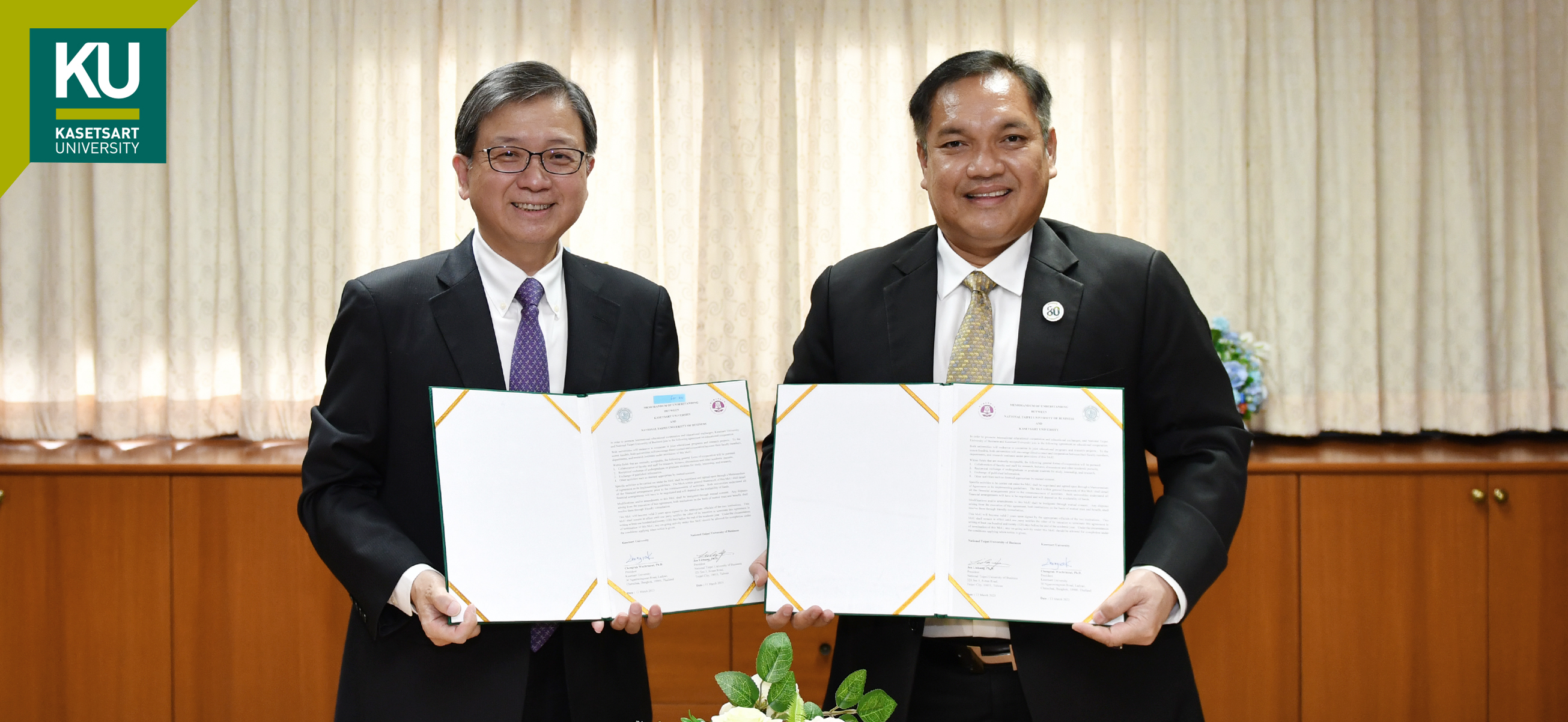 พิธีลงนามความร่วมมือทางวิชาการระหว่างมก.และ National Taipei University of Business